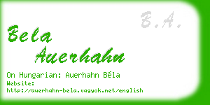 bela auerhahn business card